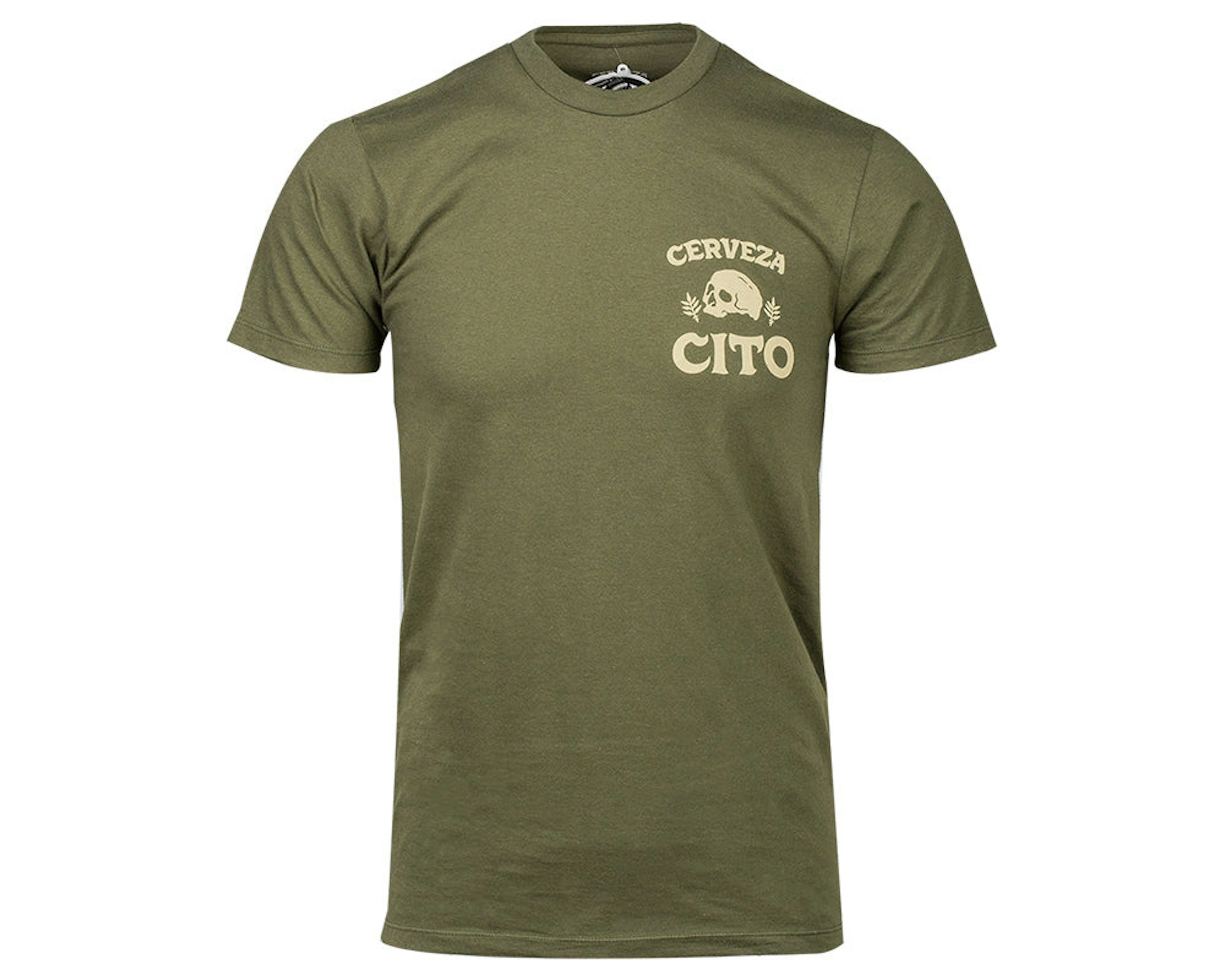 Cerveza Cito Tee - Military Green Front